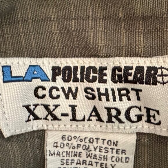 LA Police Gear CCW Shirt Button Down Short Sleeved Olive Size XXL - Picture 10 of 11